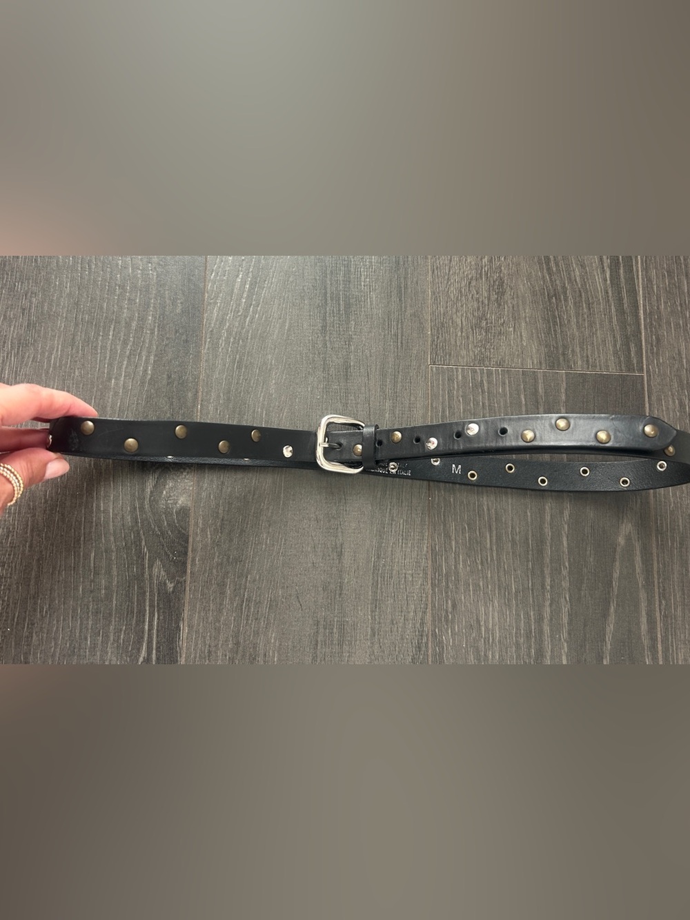 Vintage Demo Cinture Italian Leather Studded Belt Size M Y2K Indie Grunge